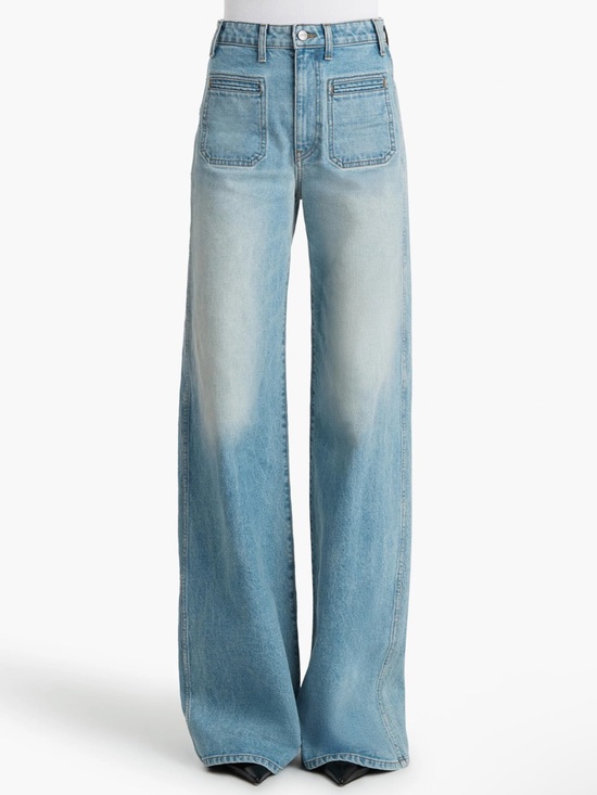 KHAITE Denim - KHAITE Best-Selling High-Waist Wide Leg Delmonico Jeans in Bomont 26 NWT $720!!